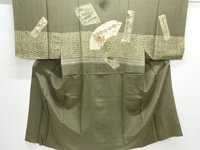 JAPANESE KIMONO / ANTIQUE MENS JUBAN / SILK / JIGAMI PATTERN
